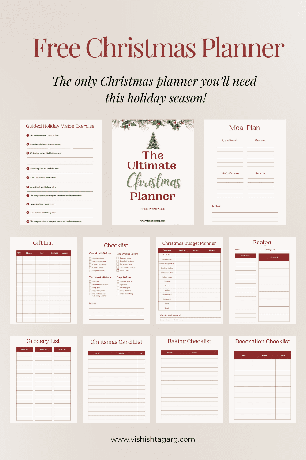 free christmas planner